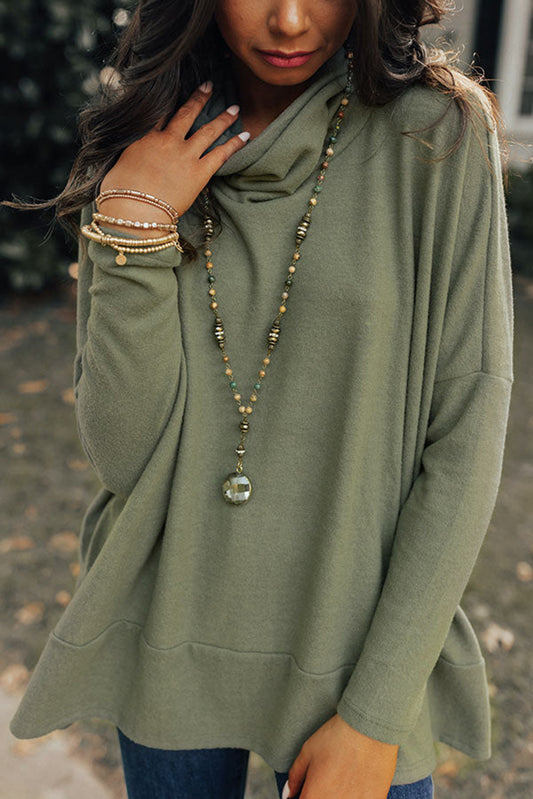 Sage Long Sleeve Cowl Neck Top