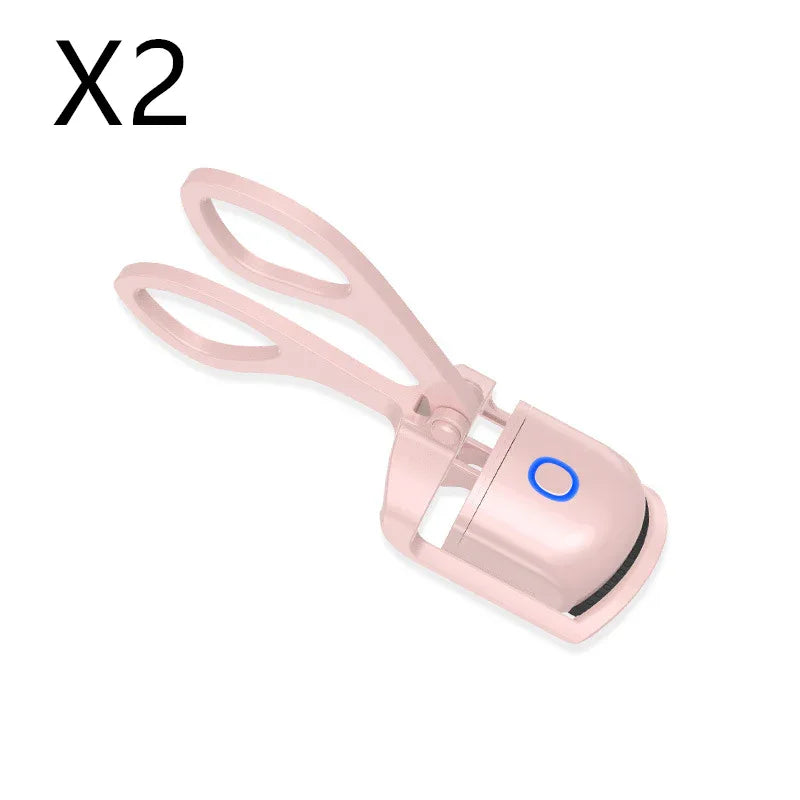 Heated Eyelash Curler Pink USB 2PCS Bazaare Mart Heated Eyelash Curler
