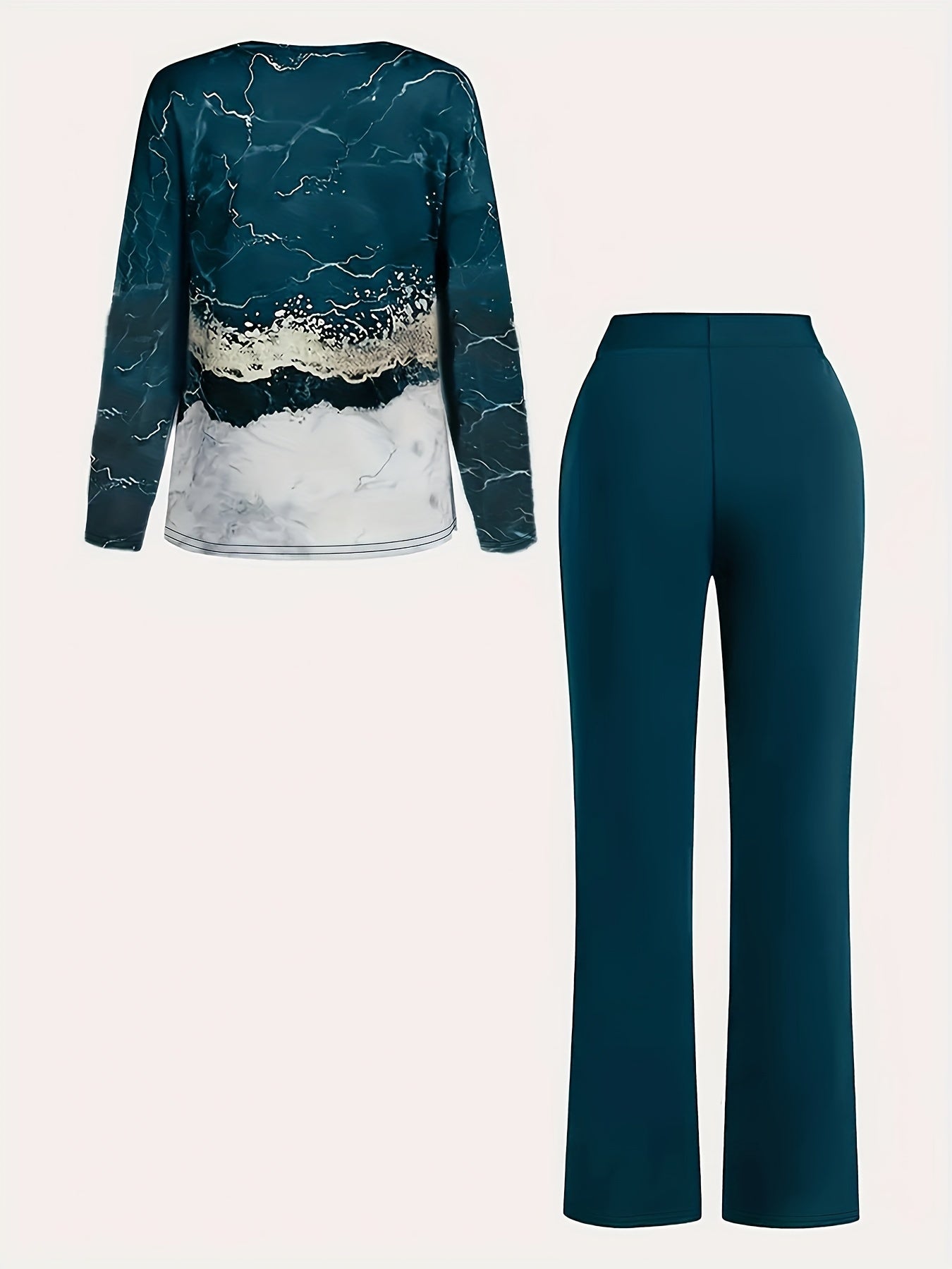 Plus Size Abstract Print Pants Outfit