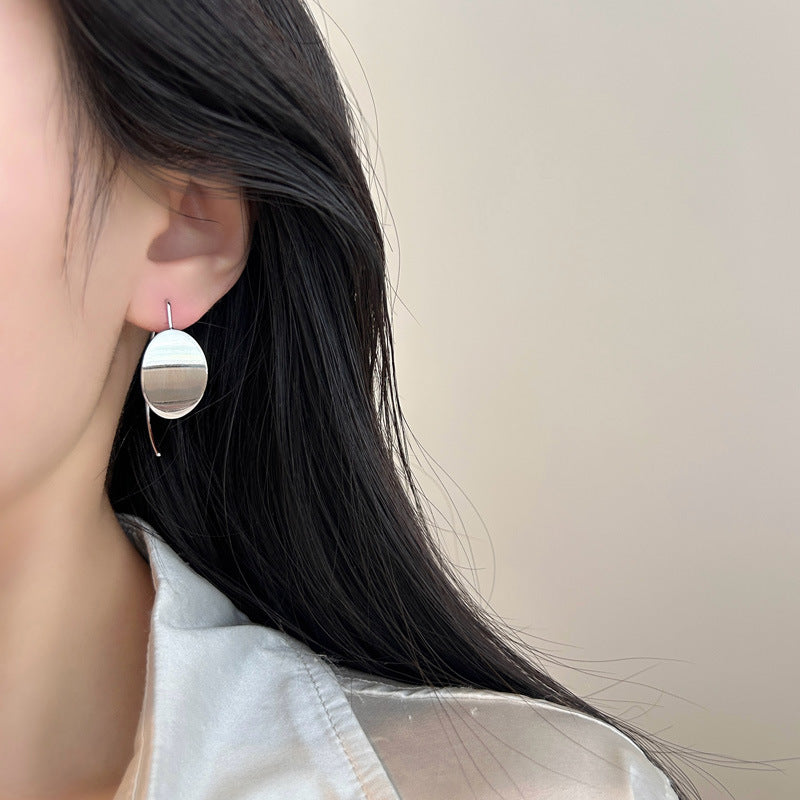 Super Round Fashion Exaggerated Oval Large Sequined Earrings
