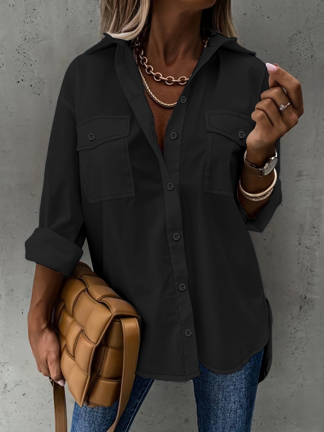 Long Sleeve Button Up Blouse
