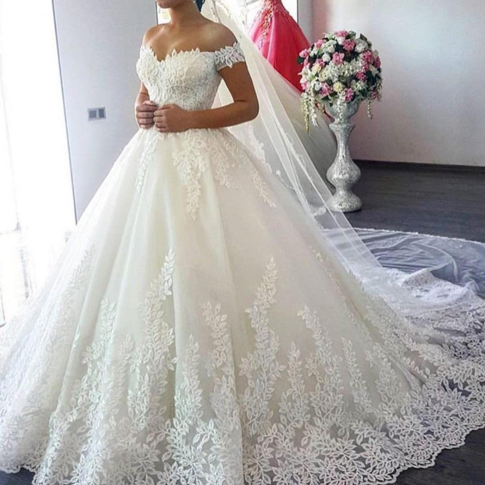 Cream Lace Wedding Dress