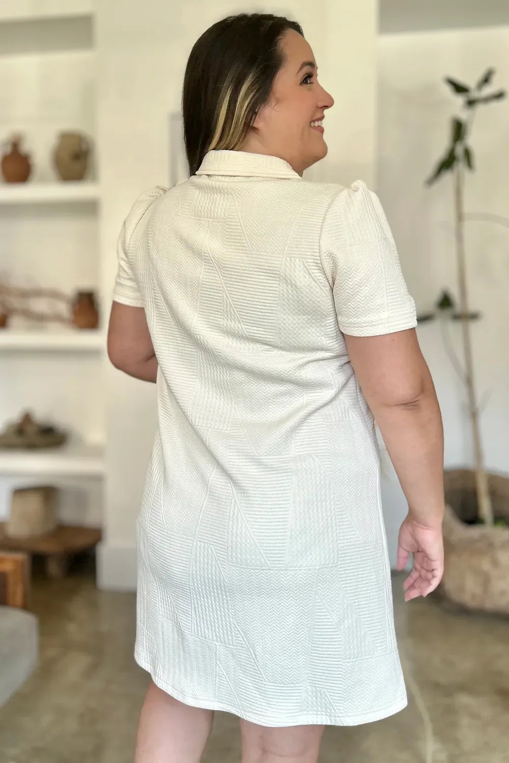 Texture Short Sleeve Polo Dress Bazarre Mart Polo Dress