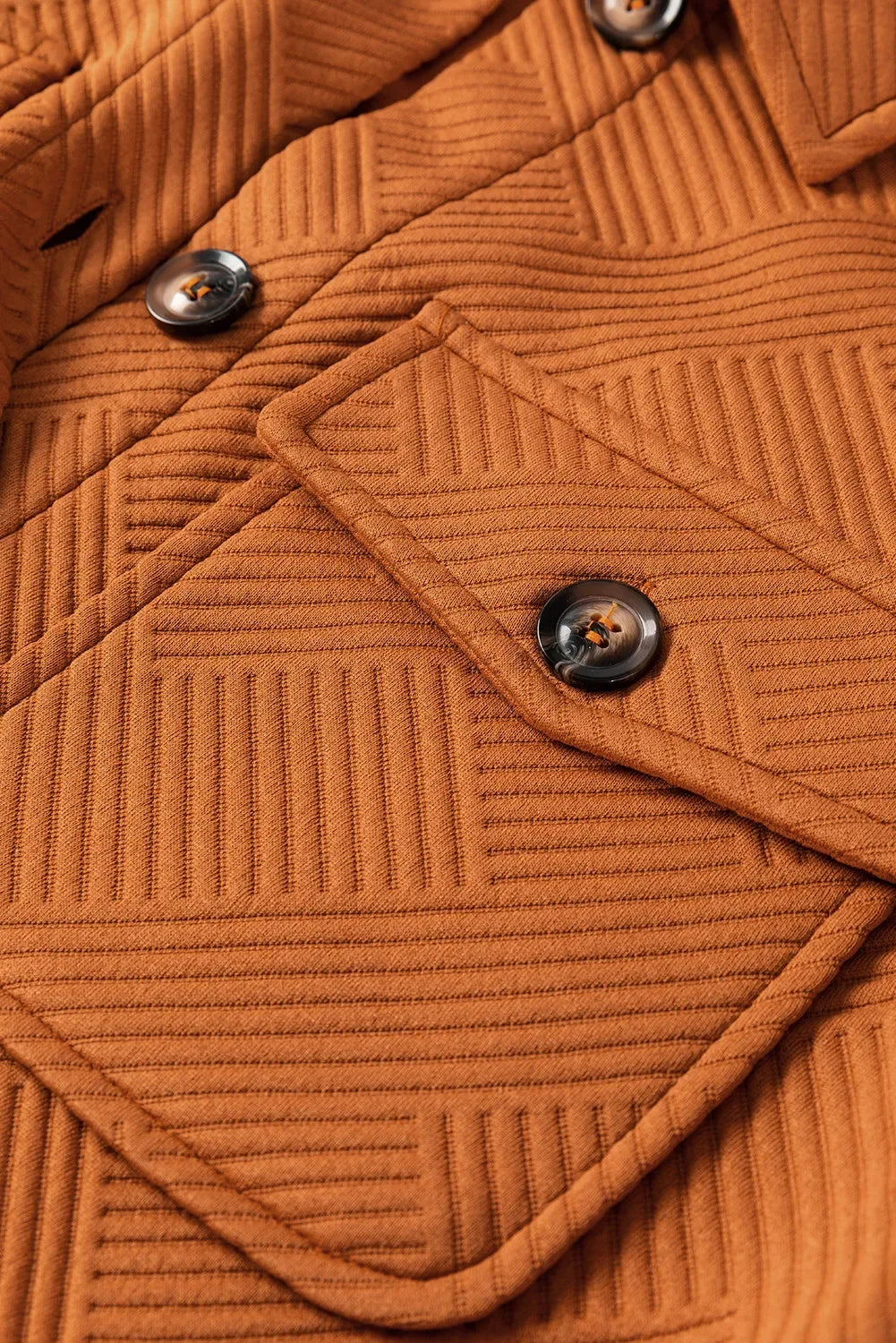 Textured Button Down Collared Neck Coat Bazaare Mart Textured Button Down Collared Neck Coat