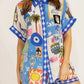 Abstract Button Up Shorts Set Bazaare Mart Button Up Half Sleeve Top and Shorts Set