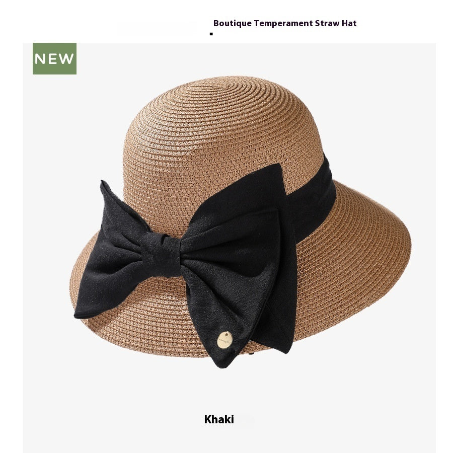 Woven Big Bow Summer Hat