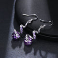 Purple Zircon Spiral Ear Hook Earrings Purple Bazaare Mart Spiral Earrings