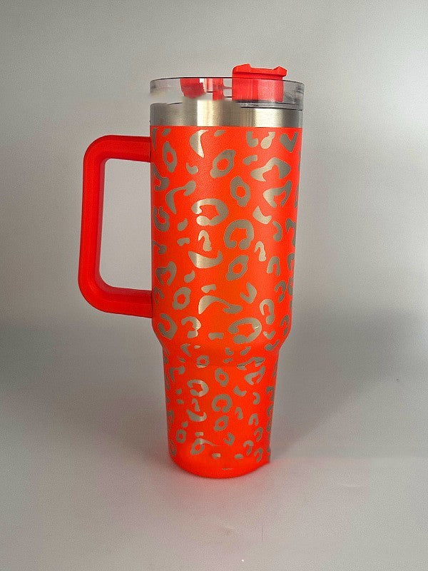 Insulated Stainless Steel 40oz Leopard Cup