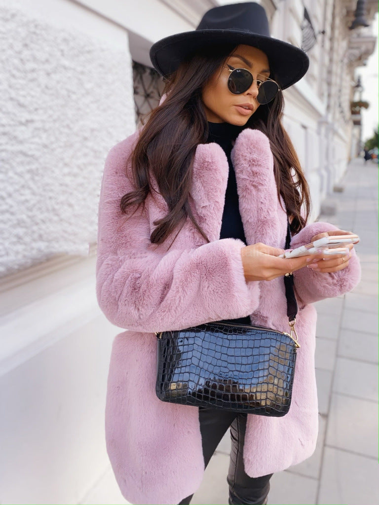 Pure Color Fur Jacket