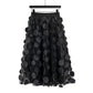 3D Mesh Dot Midi Skirt Bazaare Mart Hollow Polka Dot Midi Skirt