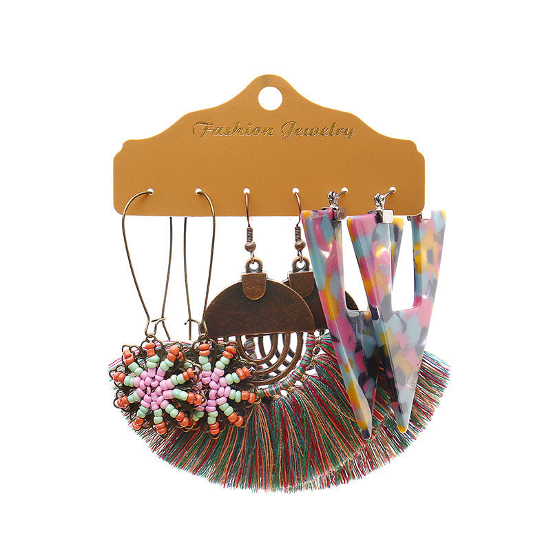 Fashion Tassel Earrings Exaggerated Personalized