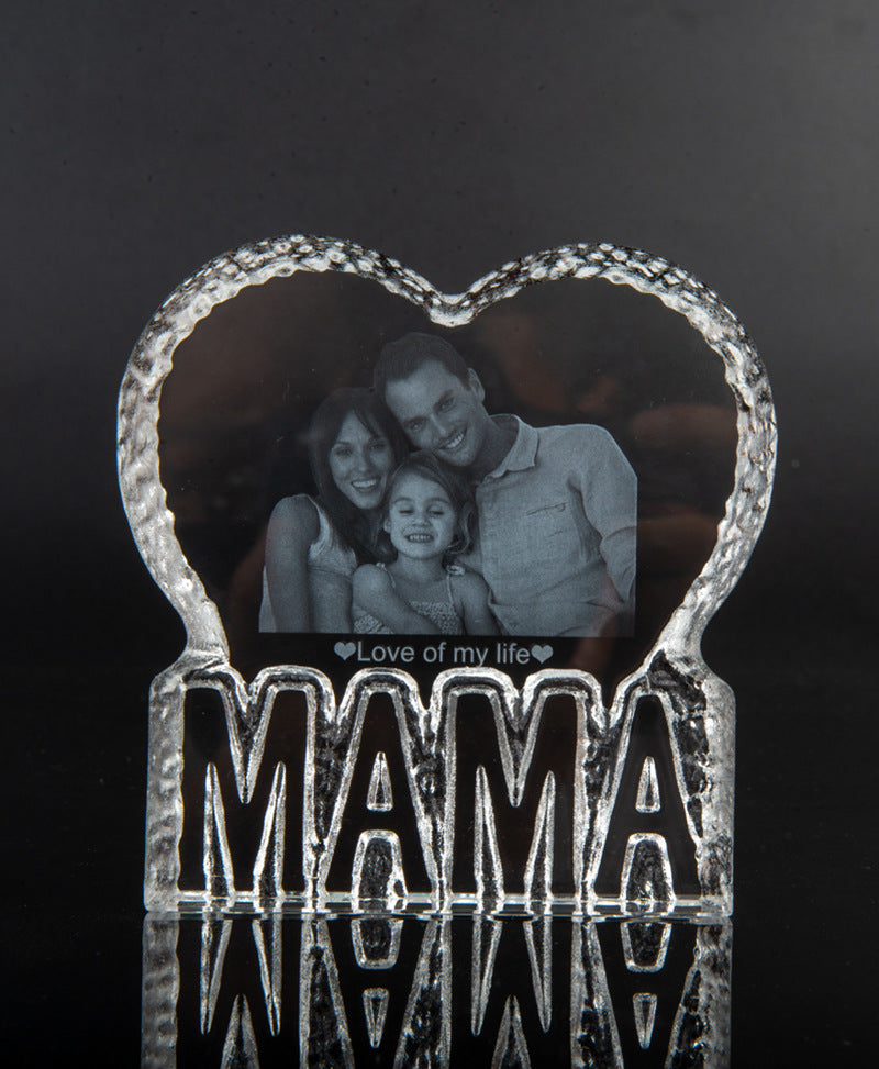 Inner Carved Heart-Shaped Crystal Plaque
