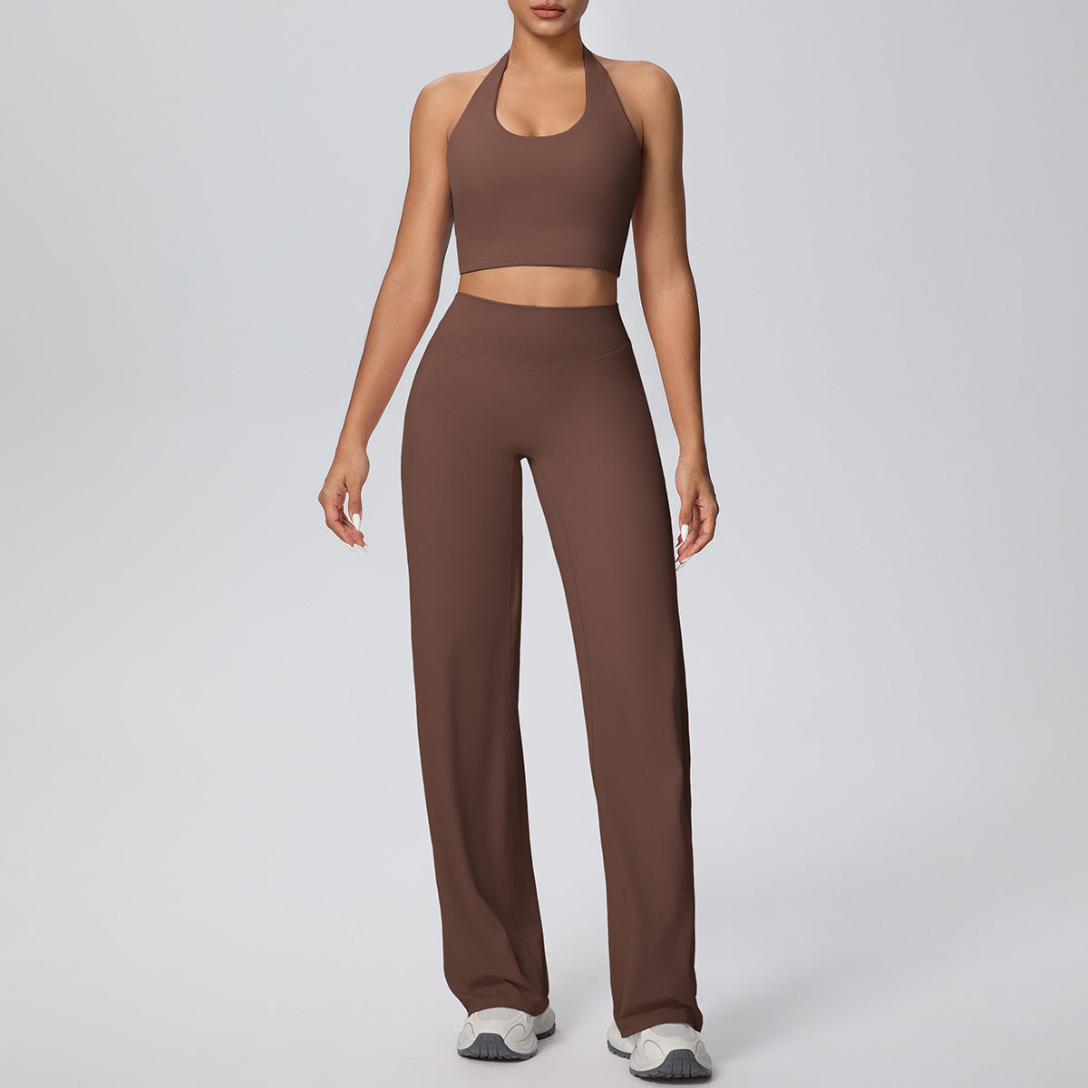 Women’s Sports Bra & Leggings Set – Breathable Two-Piece Fitness Workout Outfit Chestnut CJ Dropshipping Yoga Outfit