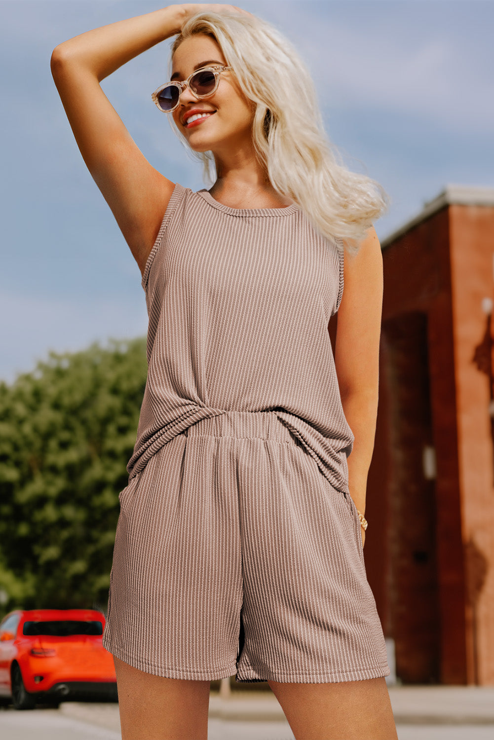 Smoke Gray Shorts Set