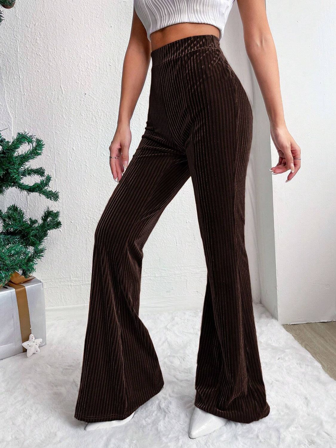 High Waist Corduroy Flare Pants
