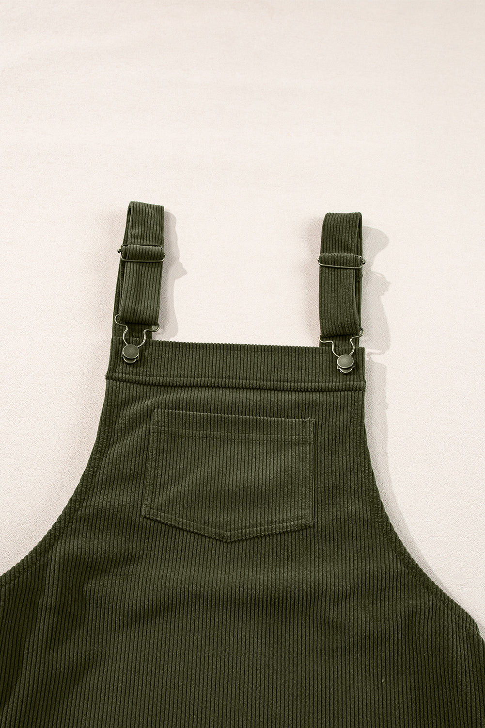 Army Green Corduroy Overall Dress