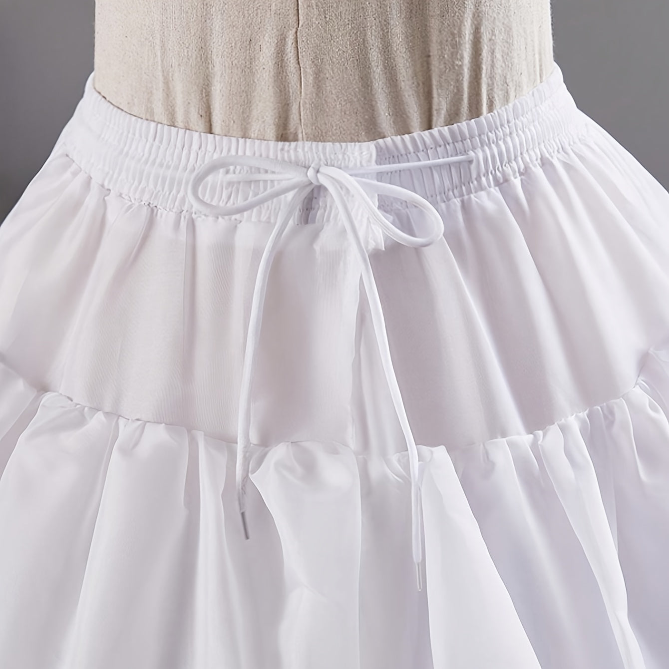 White Ruffled Tiered Five-Layer Flanged Petticoat