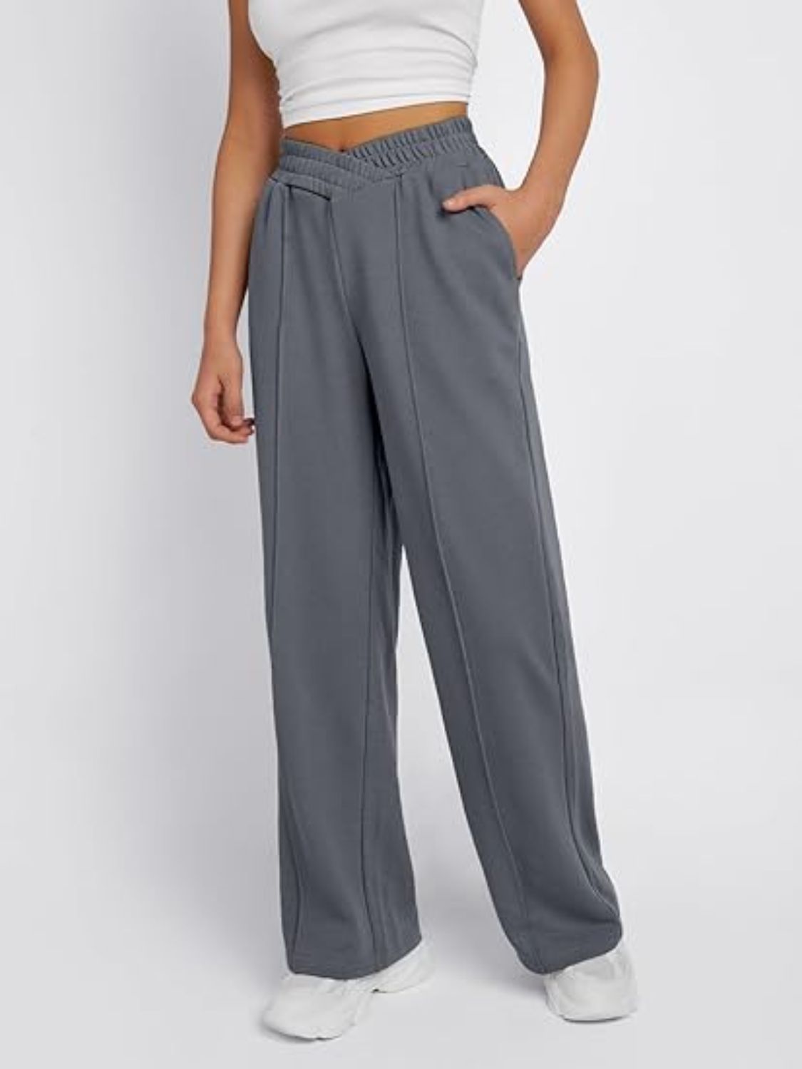 Elastic Waist Wide Leg Sweatpants