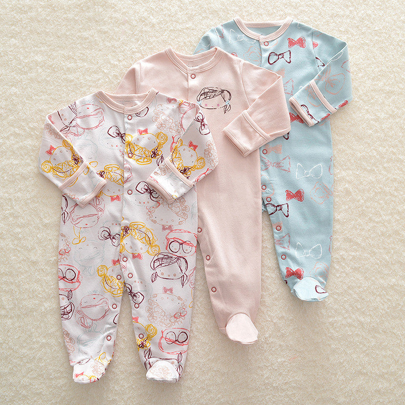 Baby Girls & Bows Light Weight Footed PJs 3pk