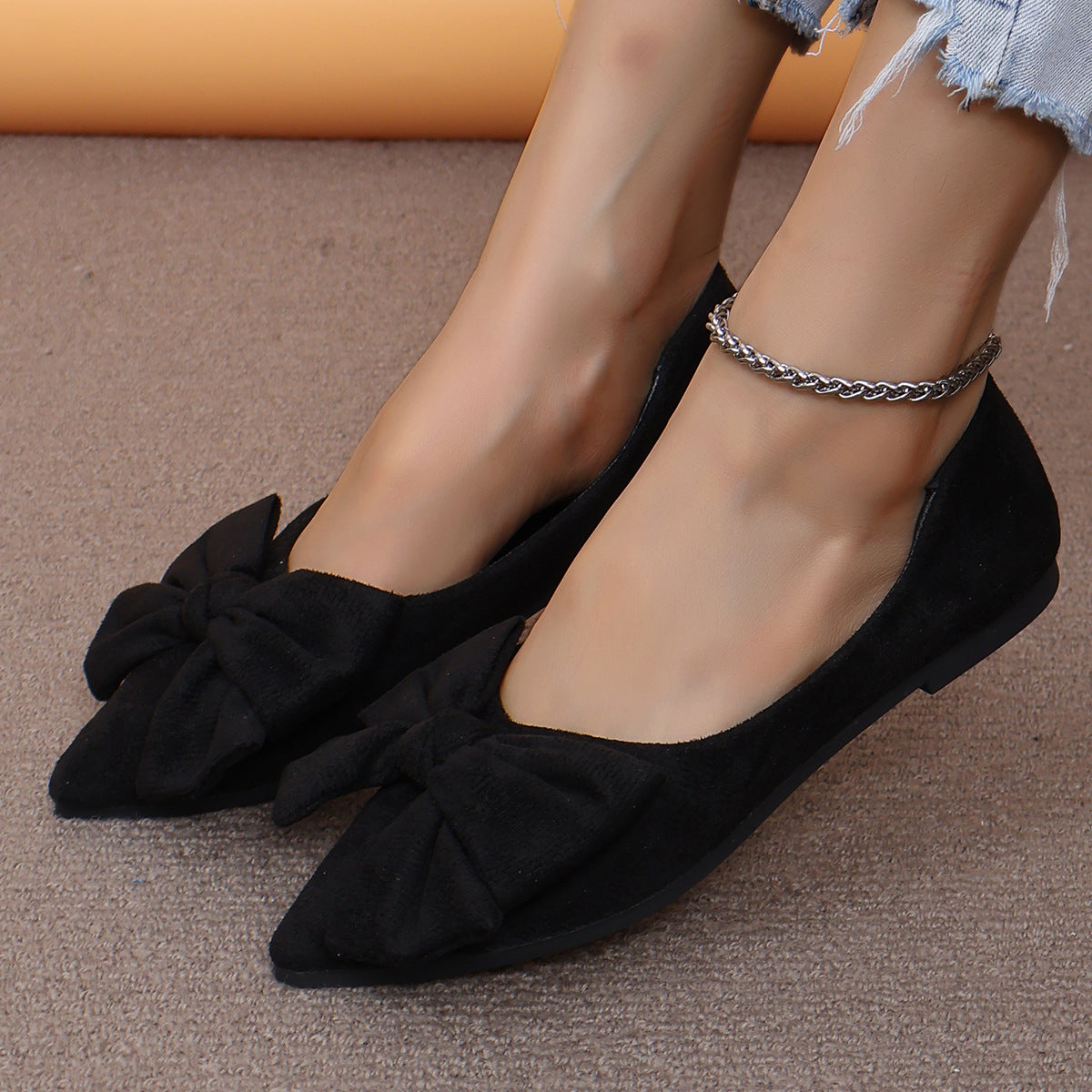 Big Bow Flat Pointed-toe Shoes for Women