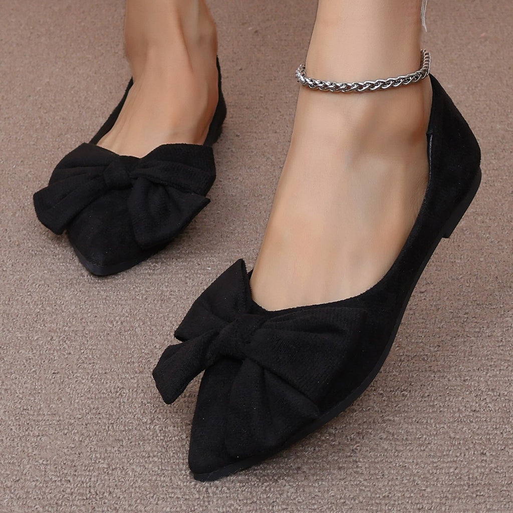 Big Bow Flat Pointed-toe Shoes for Women