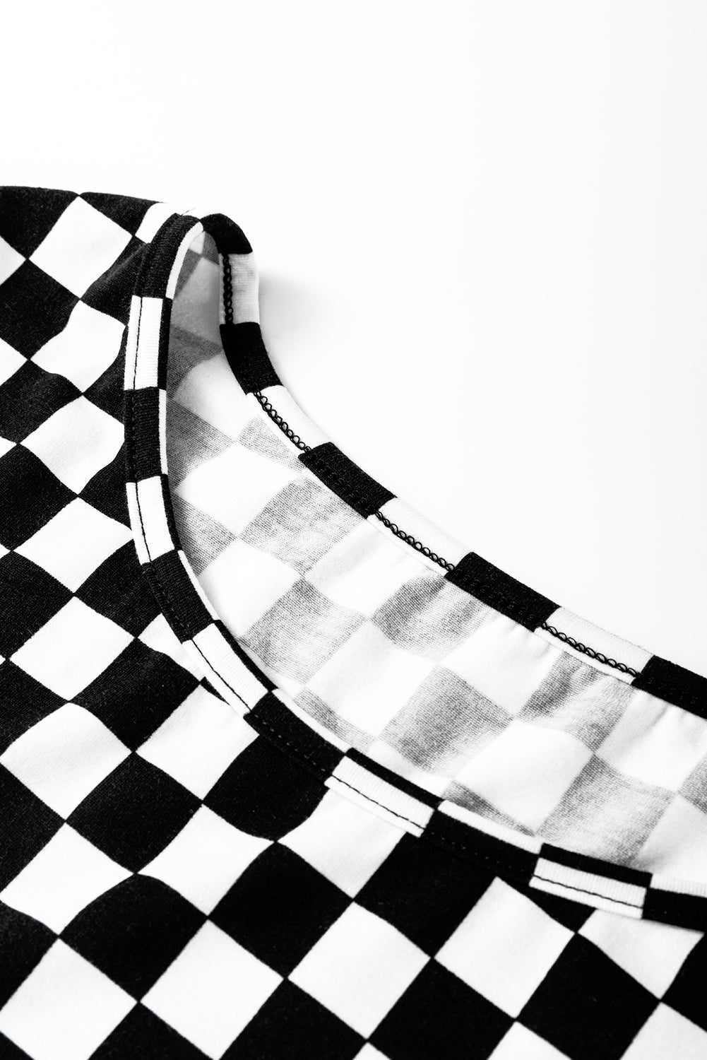 B&W Checkered Plus Size T Shirt