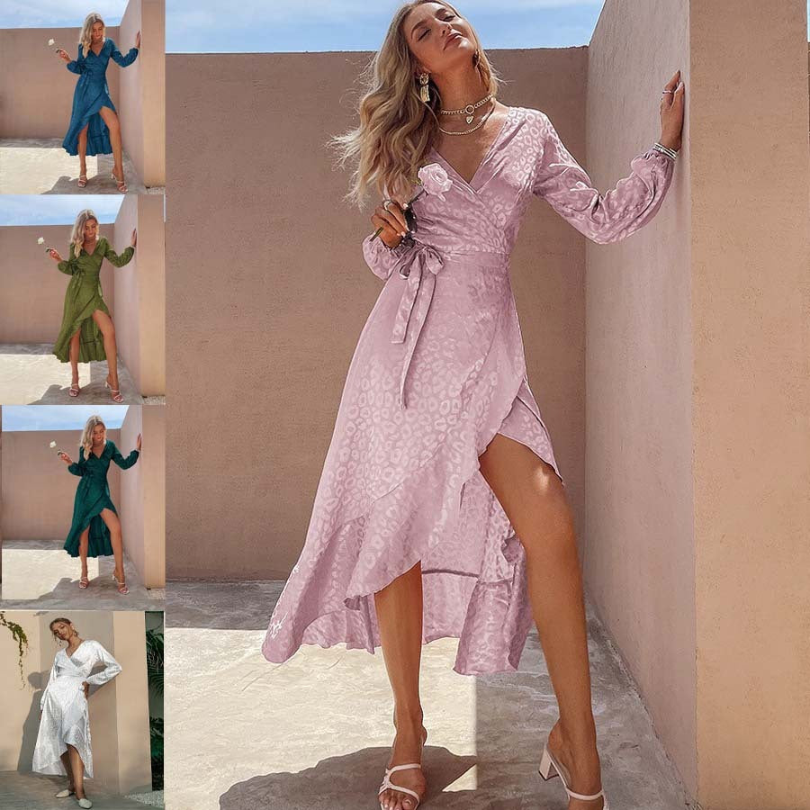 Long Sleeve Wrap Around Dresses