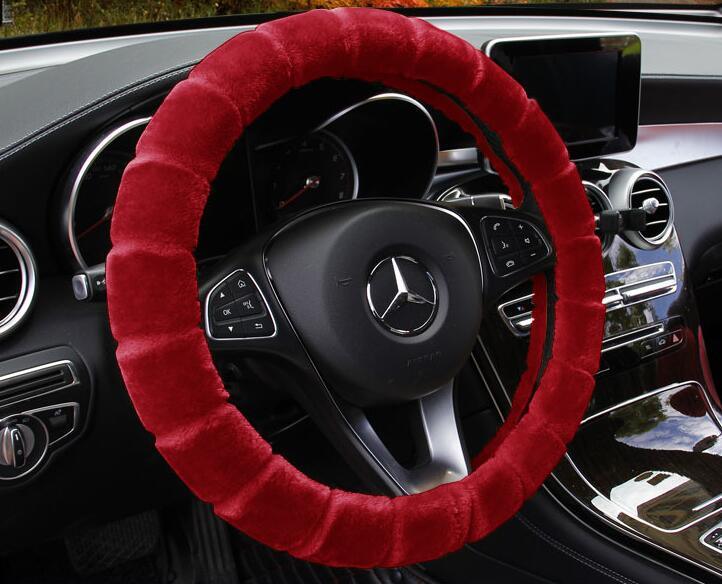 Velvet Warm Grip Steering Wheel Cover Red CJ Dropshipping Steering Wheel Cover