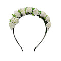 Bridal Flower Wreath Headband Green Bazaare Mart Pink Rose Headband