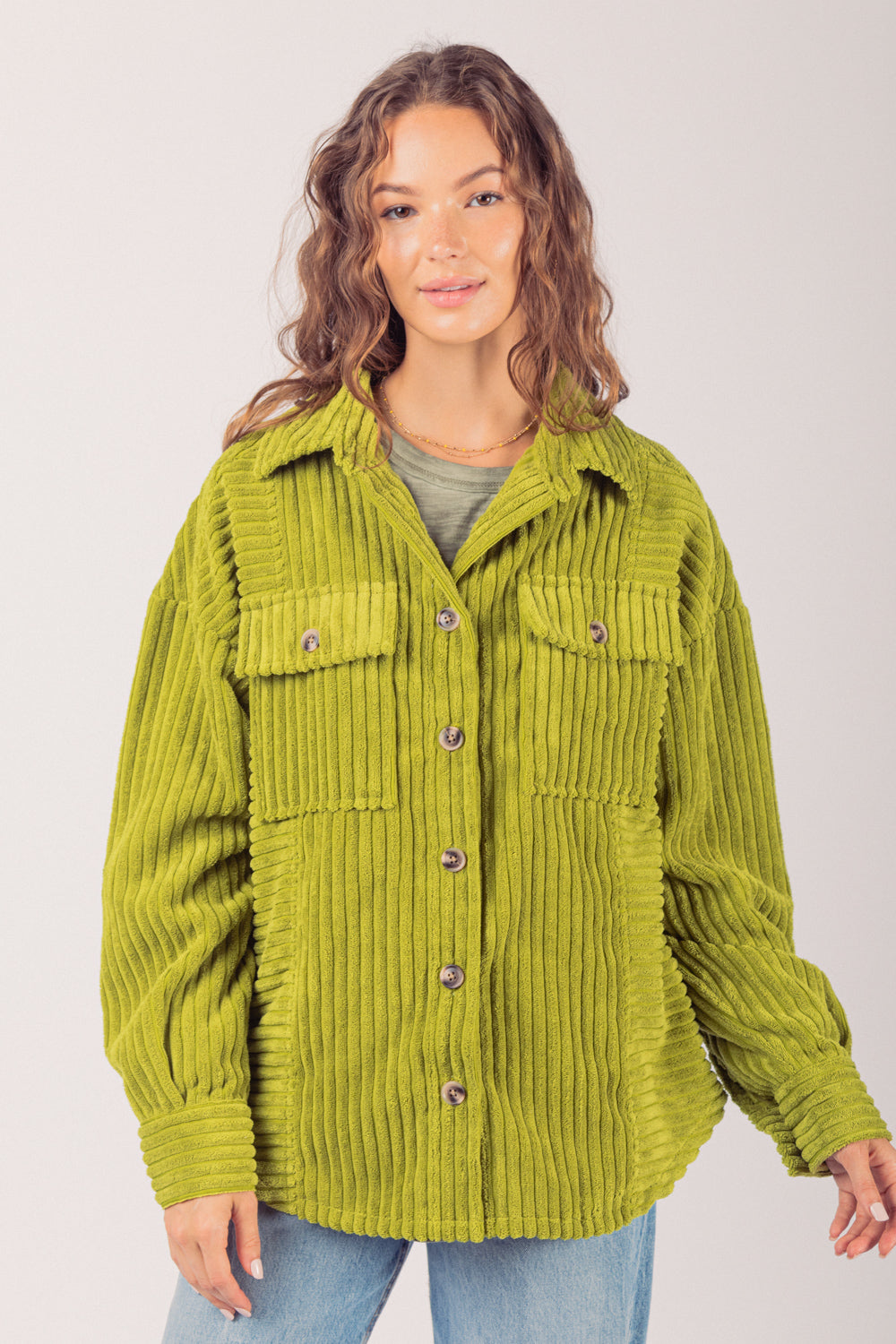 Women's Corduroy Shirt Coat
