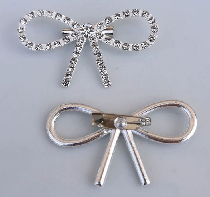 Rhinestone Bow Brooch