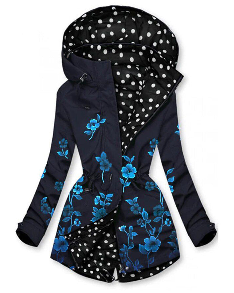 Black & Blue Floral Hoodie