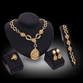 Teardrop Goldtone Rhinestone 4pc Statement Jewelry Set Gold Bazaare Mart Gold Jewelry Set