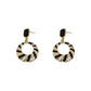 B&W Retro Striped Earrings Bazaare Mart B&W Striped Enamel Hoops