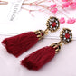 Retro Fringed Tassel Earrings Red Bazaare Mart Tassel Earrings