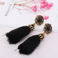 Retro Fringed Tassel Earrings Black Bazaare Mart Tassel Earrings
