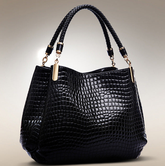 Croc Print Shoulder Bag