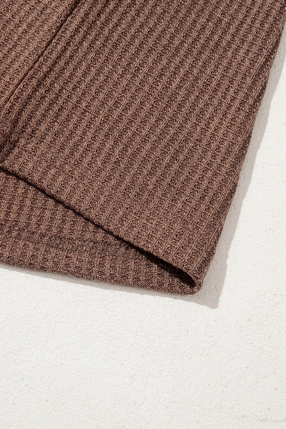 Long Floral Sleeve Patchwork Waffle Knit Top