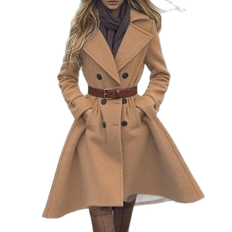 Retro Double Breast Wool Trench Coat