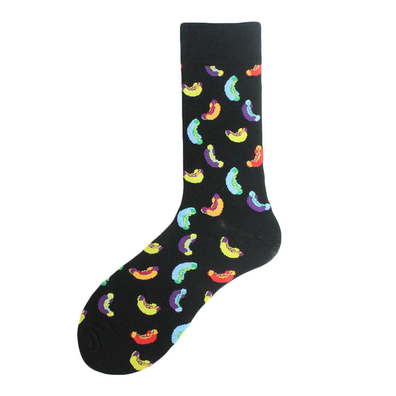 Men's Mid-Calf Colorful Jacquard Socks