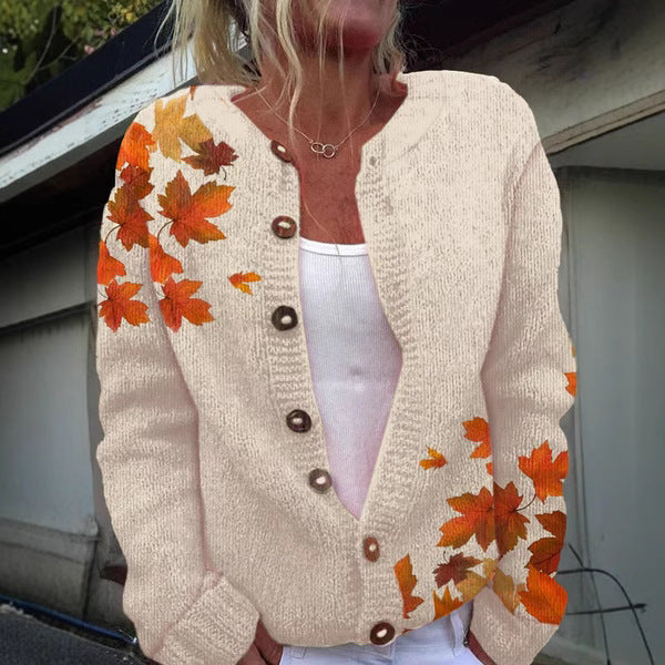 Printed Autumn Cardigan