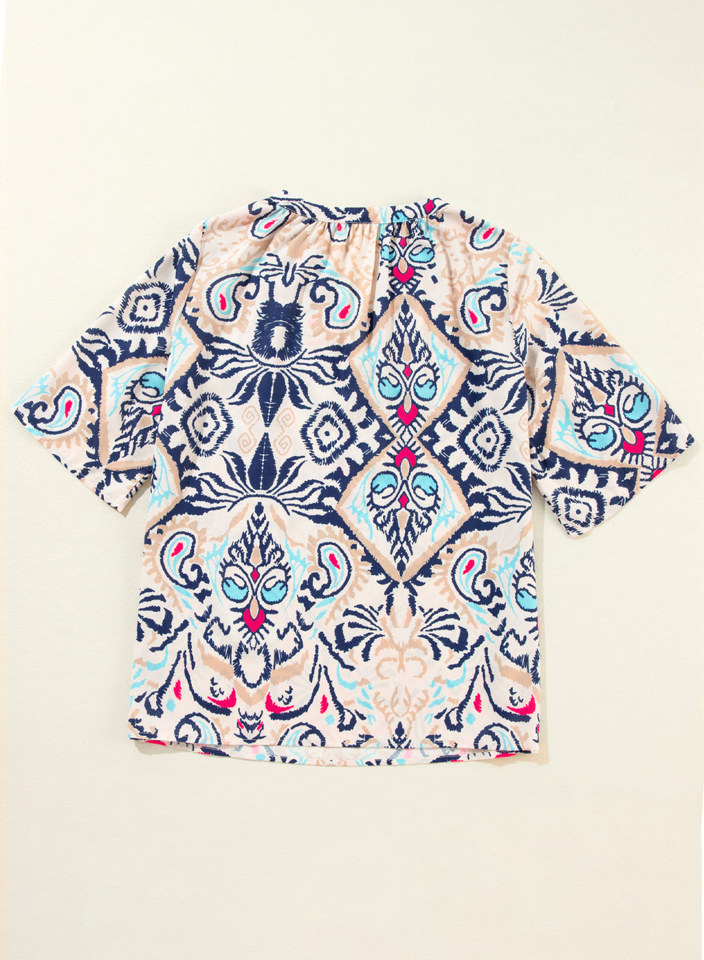 Boho V Neck Half Sleeve Blouse