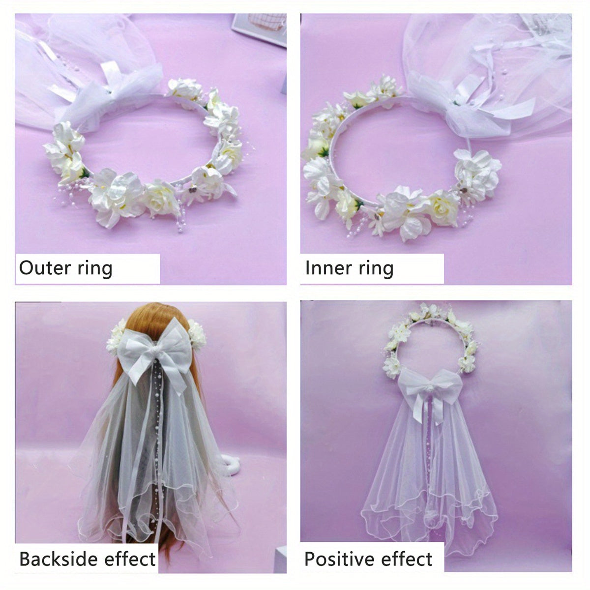 Short Floral Wedding Veil