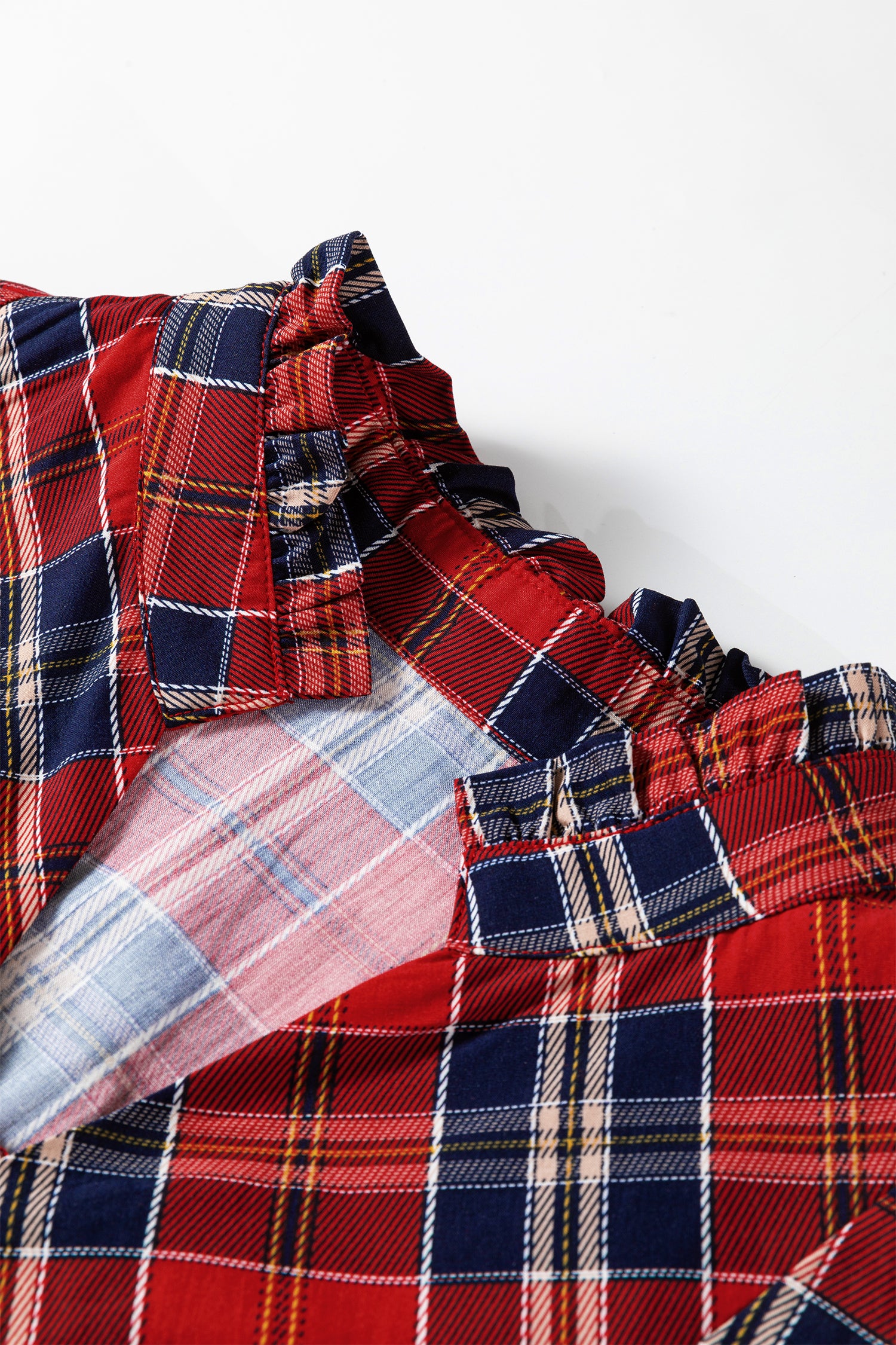 Red Plaid Long Sleeve Mini Dress Dear-Lover Dropshipping Dresses/Mini Dresses