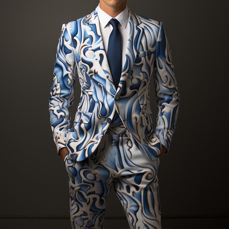 Men's 3D Digital Print Suit