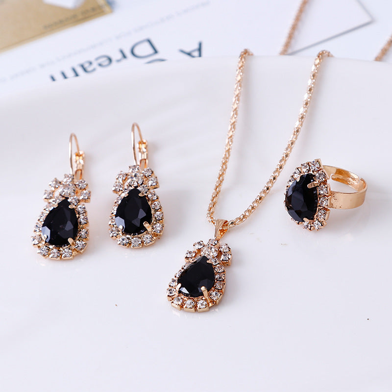 Water Drop Rhinestone Necklace Set
