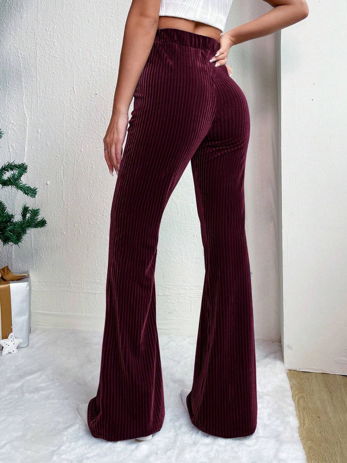High Waist Corduroy Flare Pants