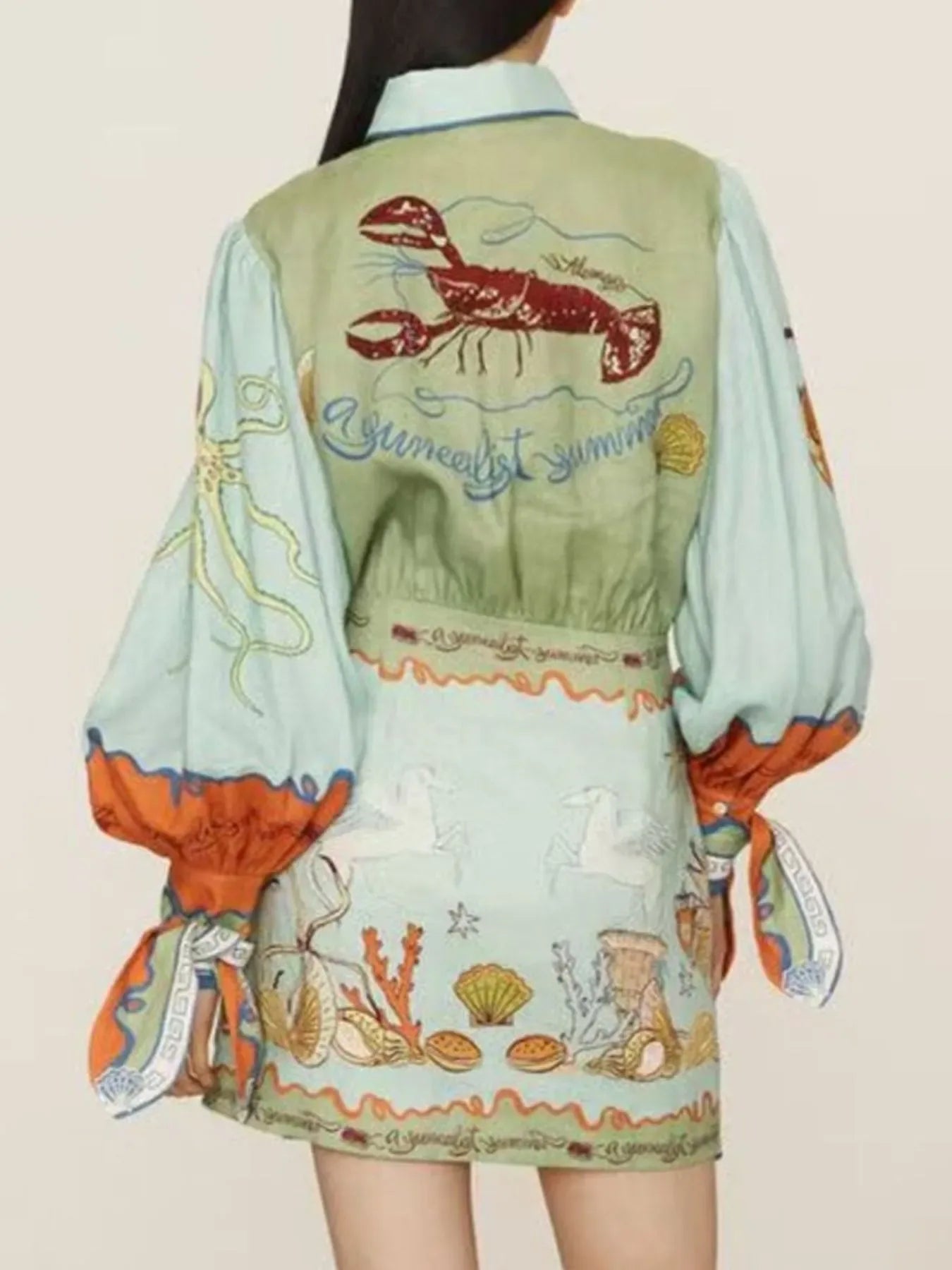 Printed Long Sleeve Shirt Dress Trendsi Shirt Dress