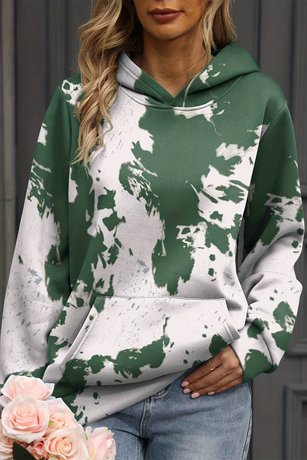 Green Tie Dye Hoodie