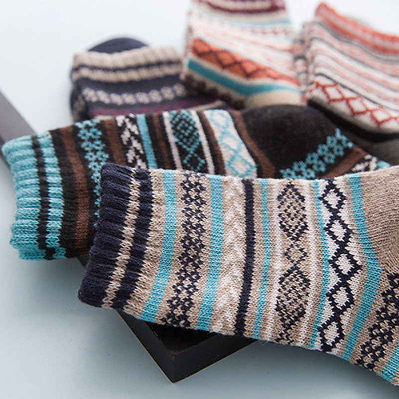 Striped Winter Wool Socks